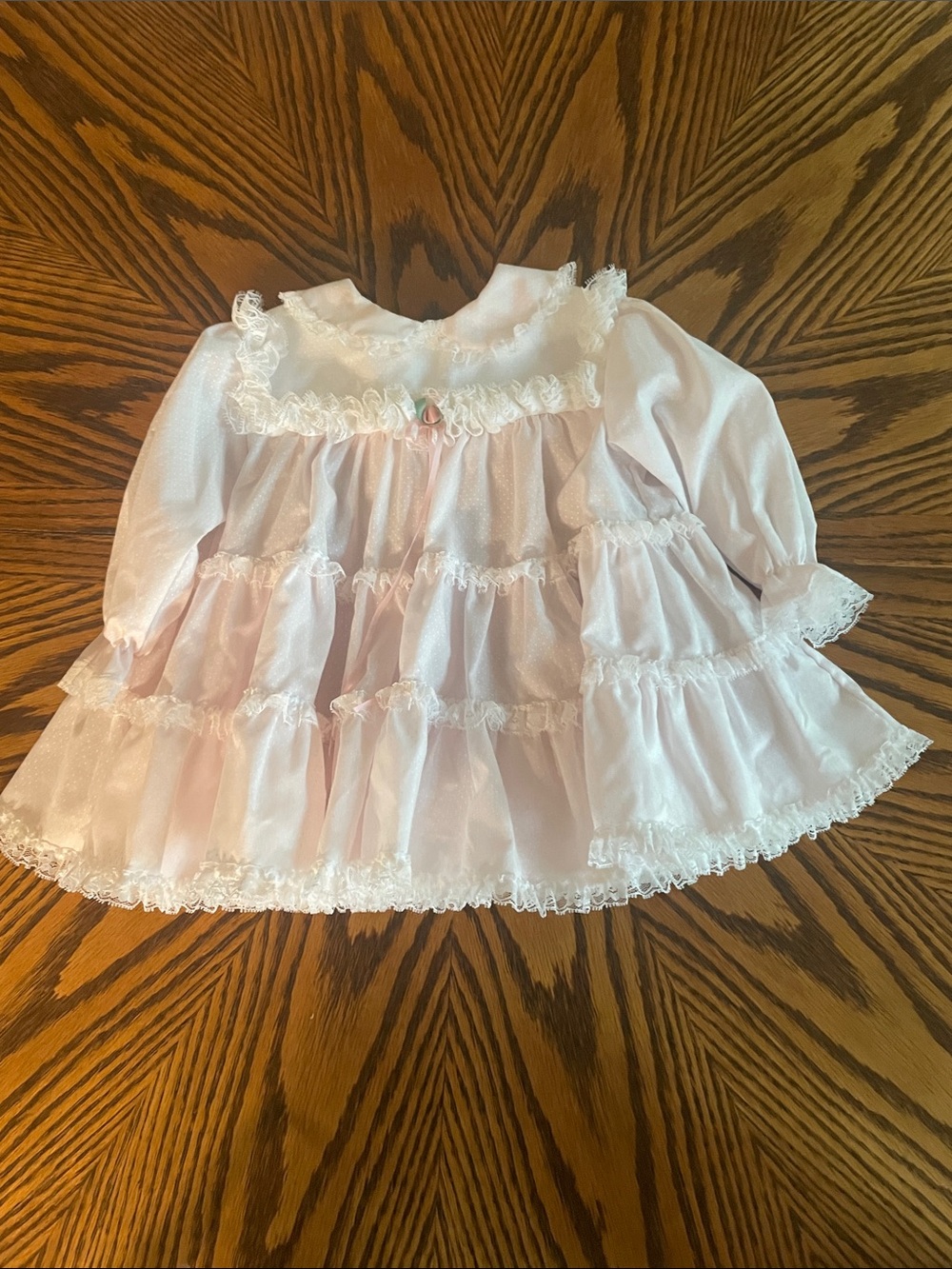 Bryan & Co Vintage Infant Pink Lace Ruffle Dress Size 6-9 Months